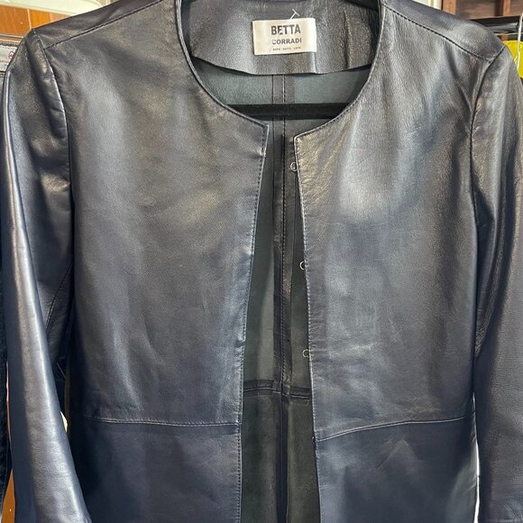 Betta Corradi Black Leather Jacket - Picture 2 of 3